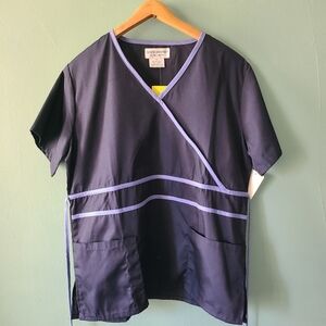 Natural Uniforms Blue Scrub Top Size Medium NWT